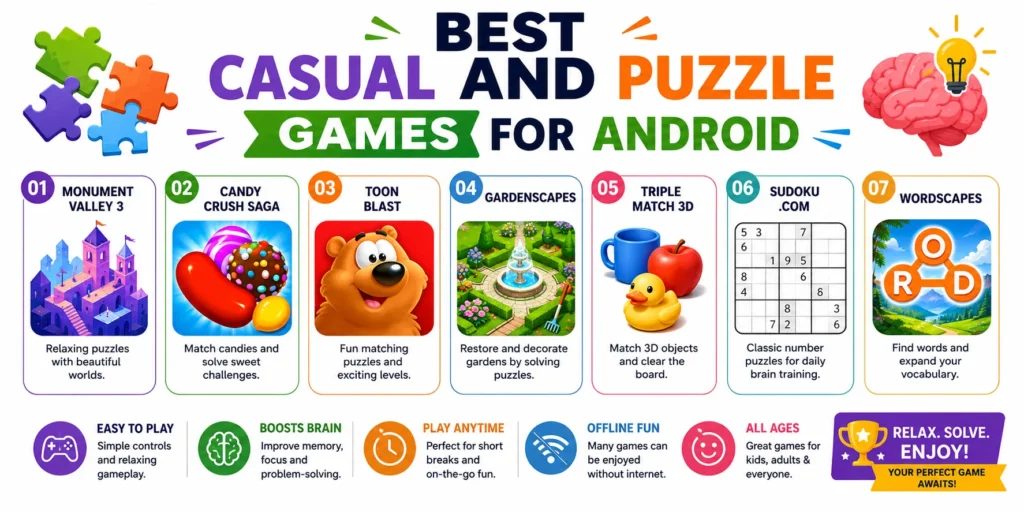 Best Casual and Puzzle Games for Android